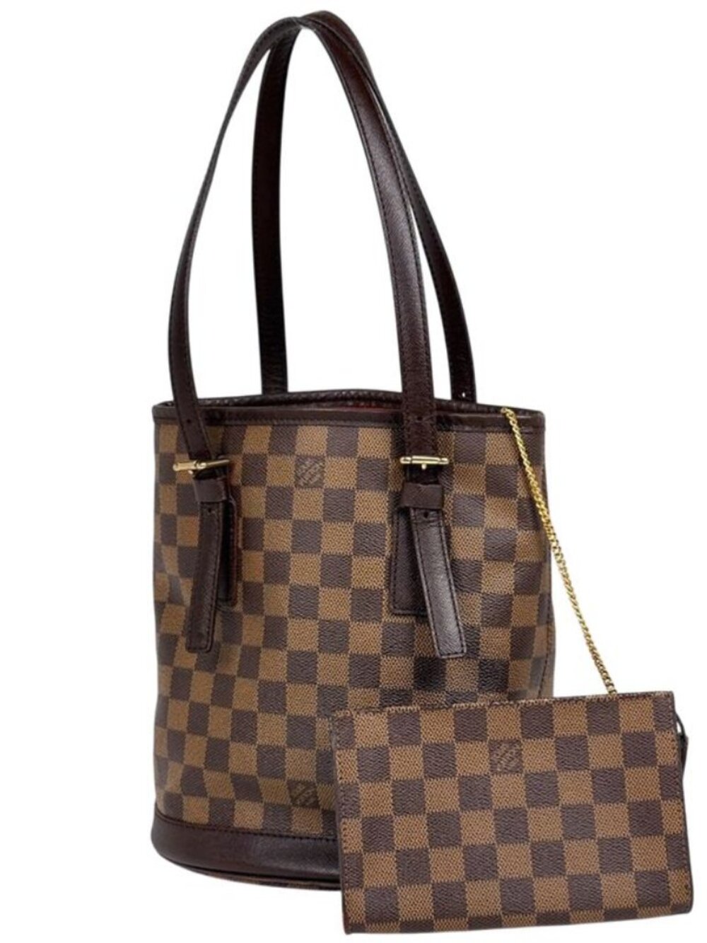 ★SOLD★ Louis Vuitton Male Handbag Bucket Shoulder Tote Damier Brown - Picture 1 of 8